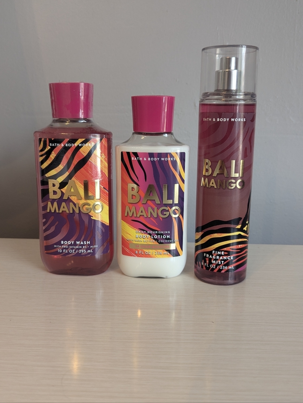 Bath and Body Works Bali Mango body wash, lotion, mist